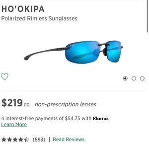 Maui Jim Ho’okipa Polarized Rimless Sunglasses